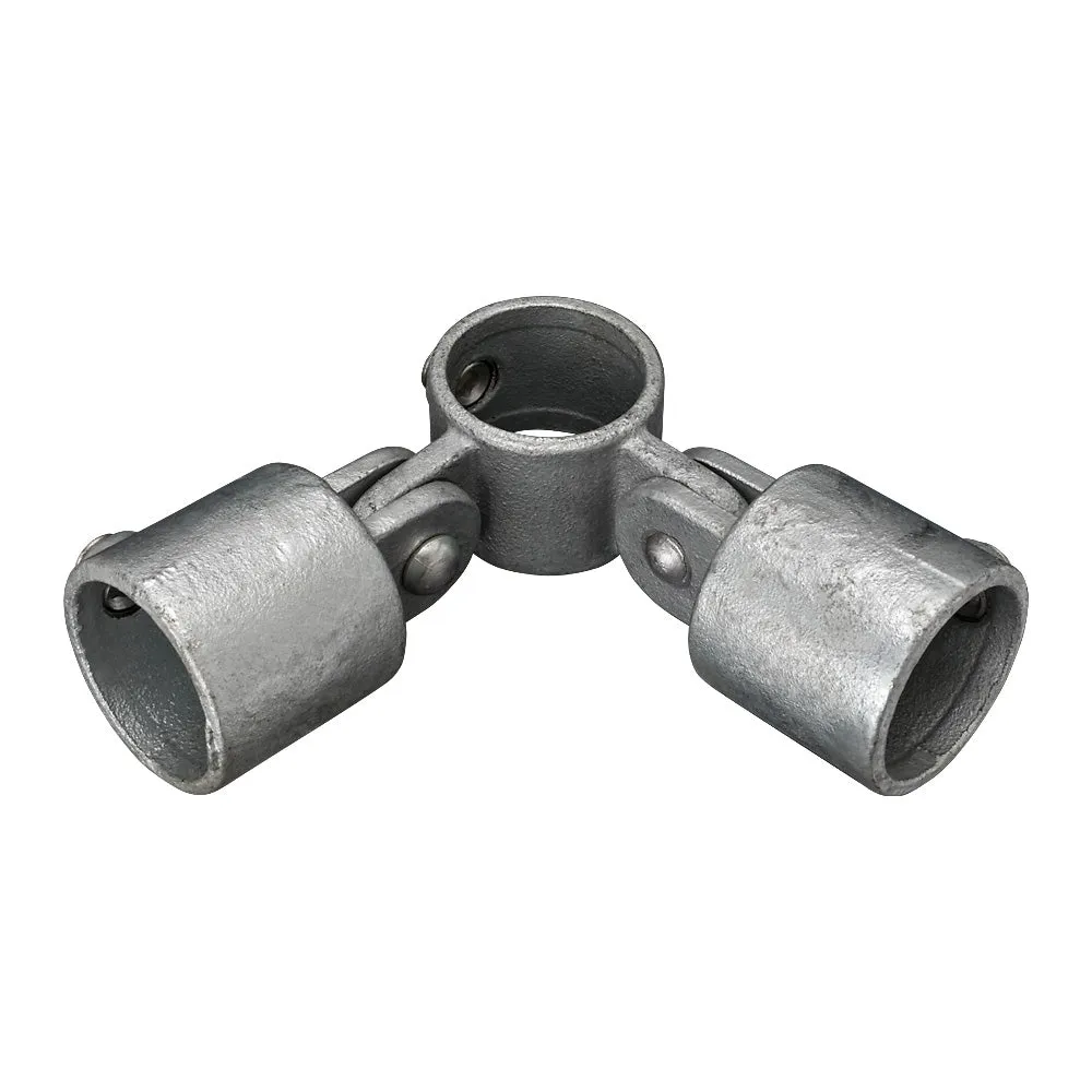 168D 90° Corner Double Swivel Connector Key Clamp To Suit 48.3mm Tube