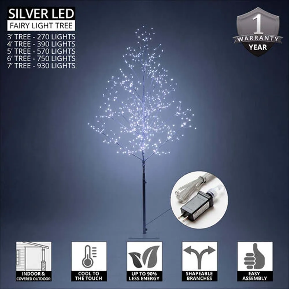 3-ft. Silver Fairy Light Tree, Cool White LED