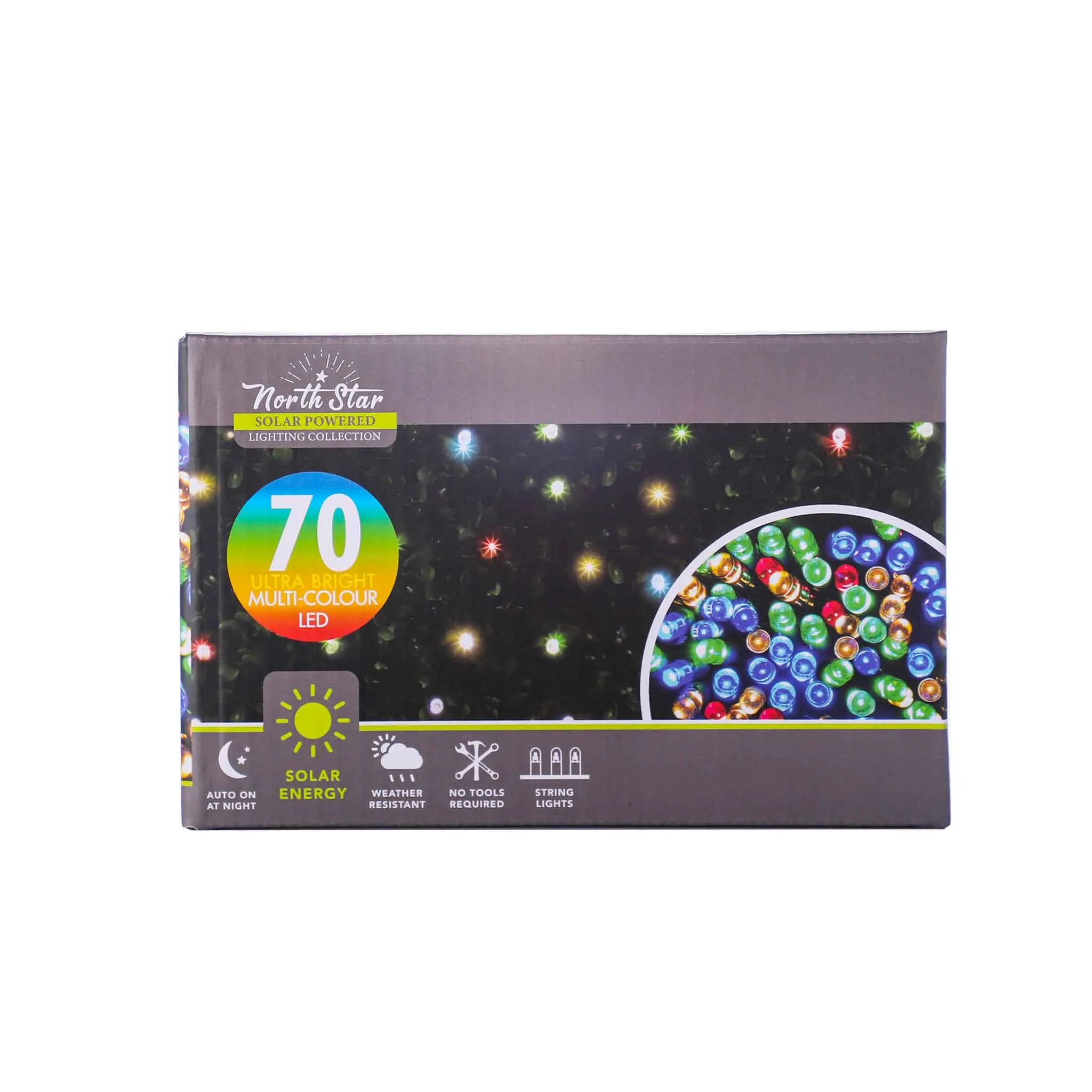 70 LED Fairy Lights Coloured