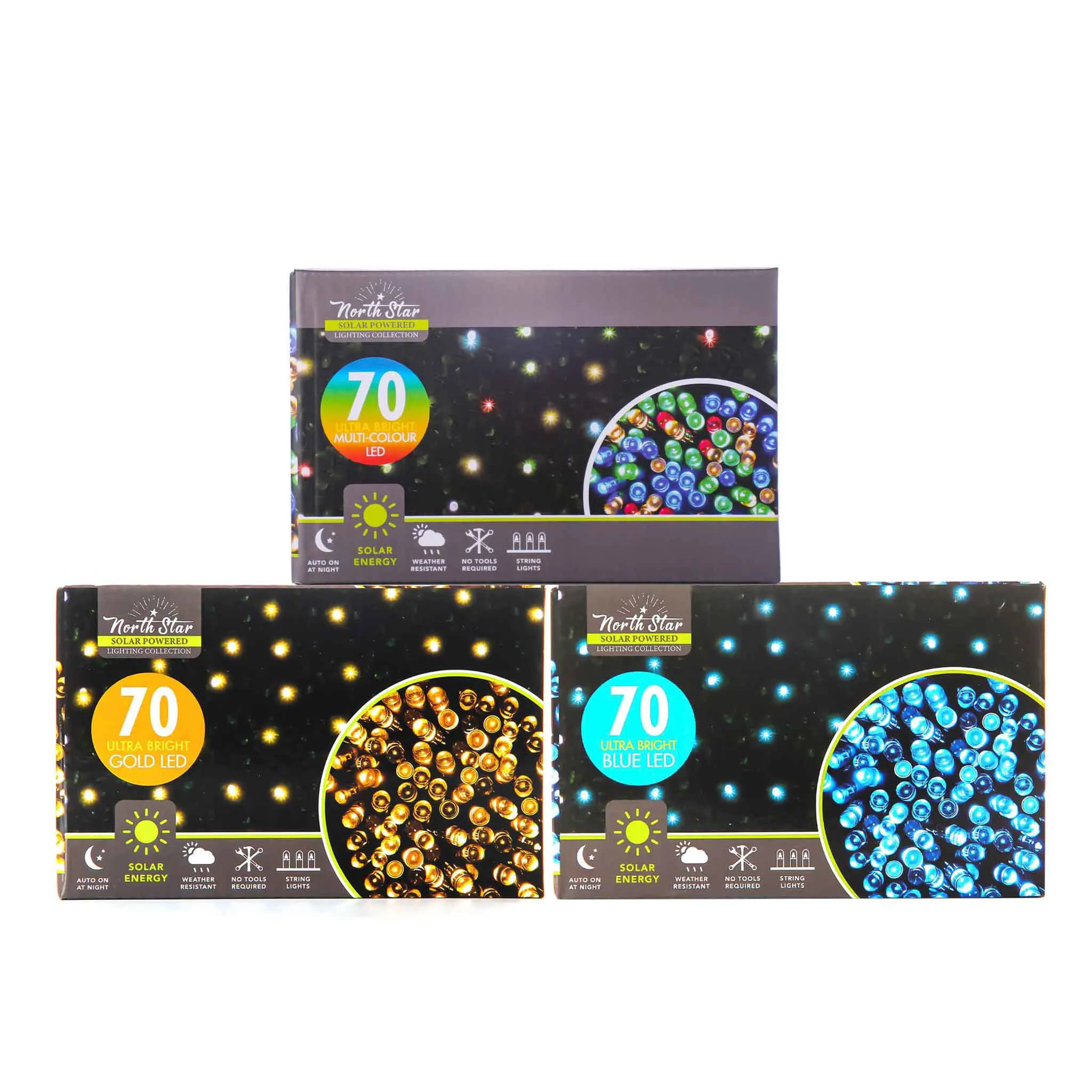 70 LED Fairy Lights Coloured
