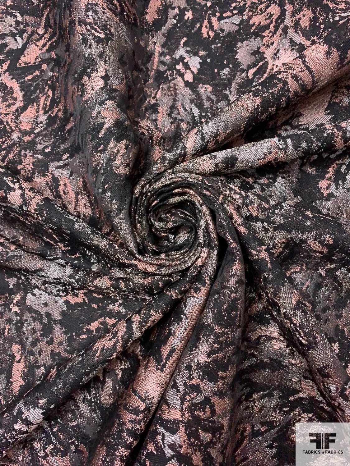 Abstract Brocade - Dusty Coral / Black / Grey