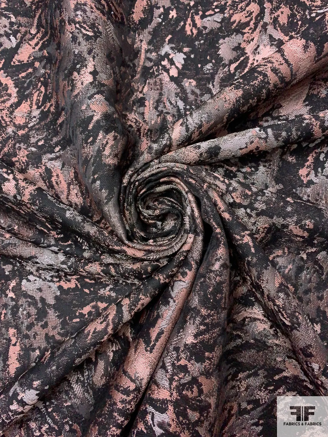 Abstract Brocade - Dusty Coral / Black / Grey