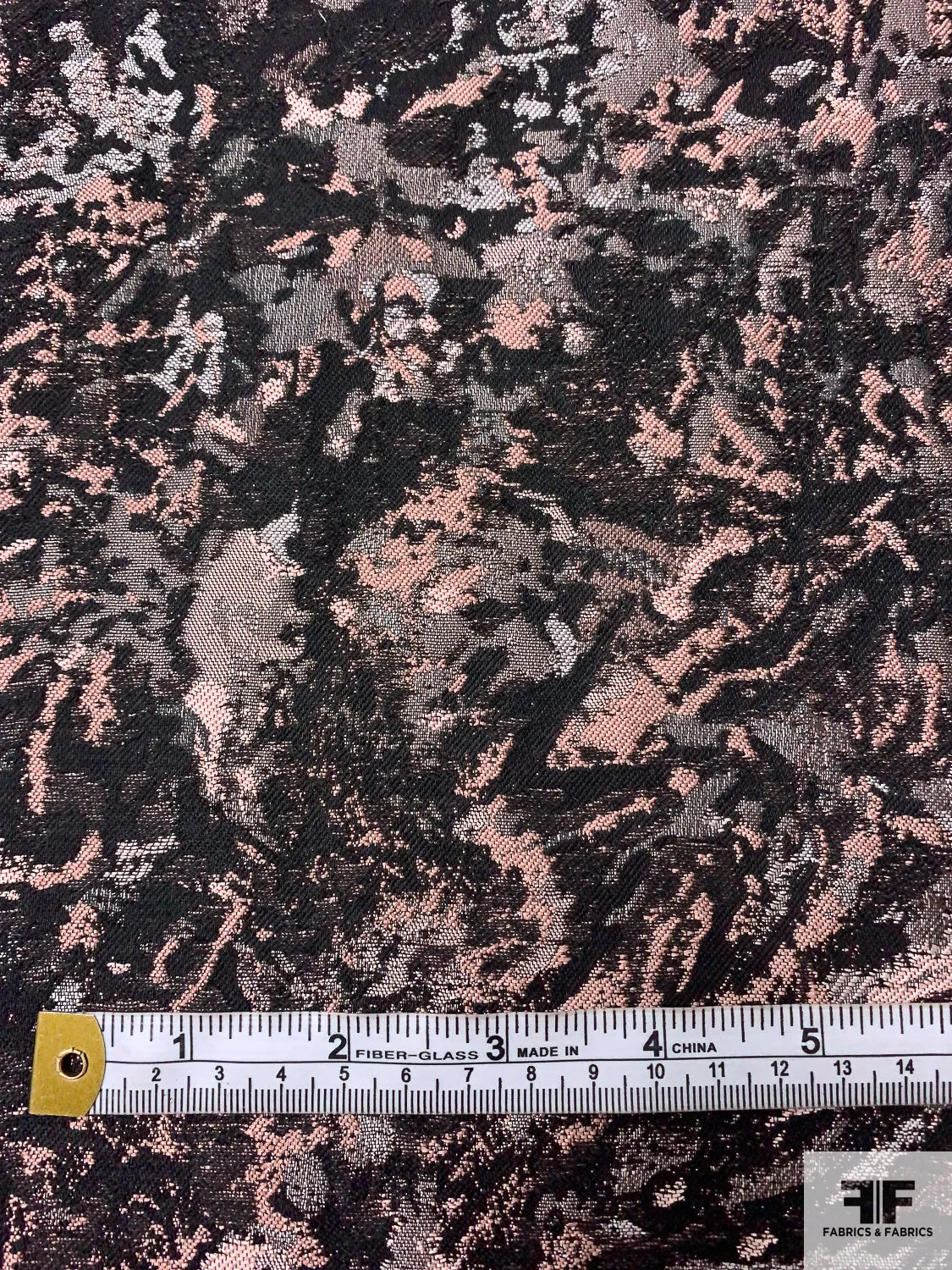 Abstract Brocade - Dusty Coral / Black / Grey