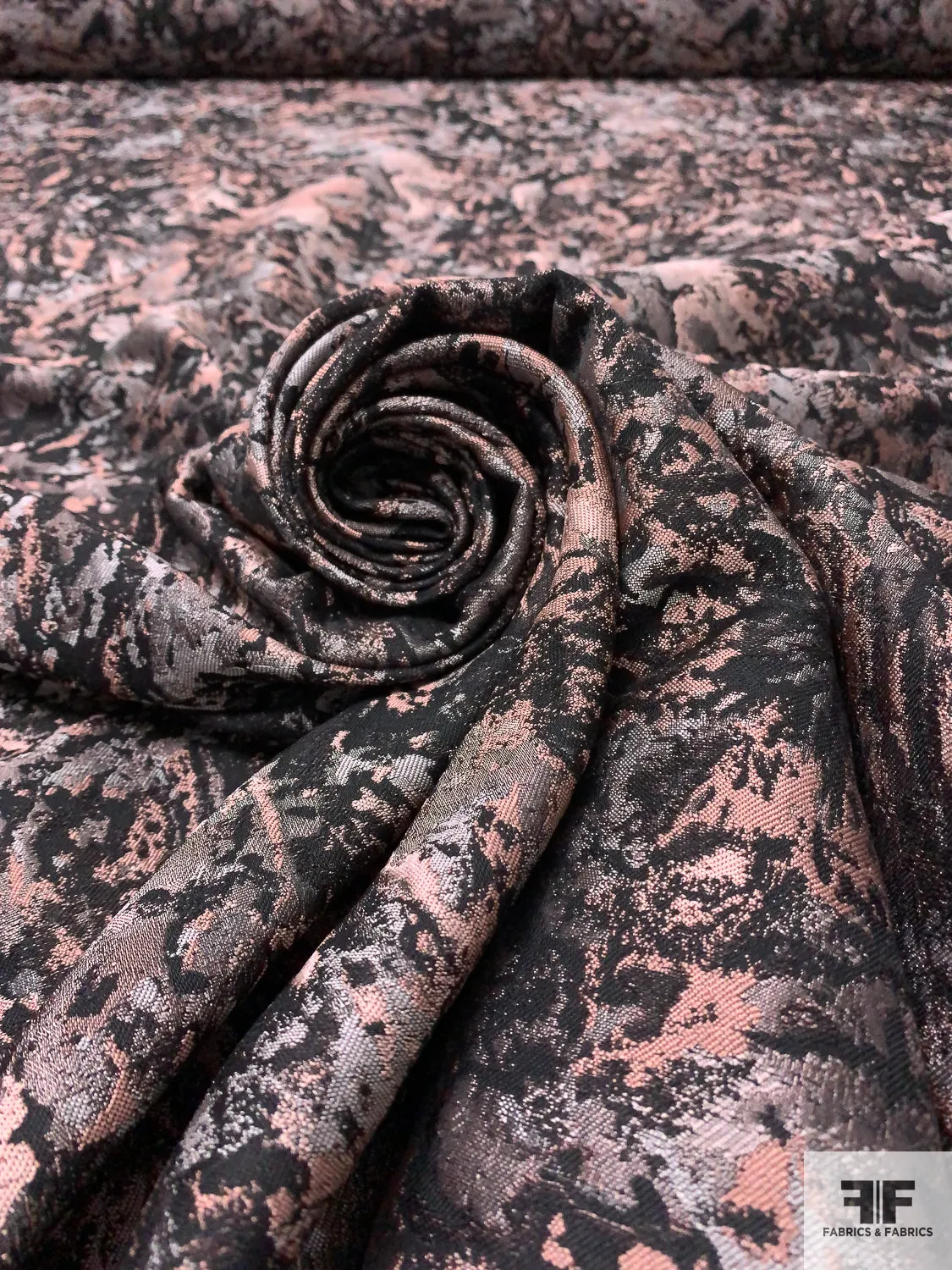 Abstract Brocade - Dusty Coral / Black / Grey