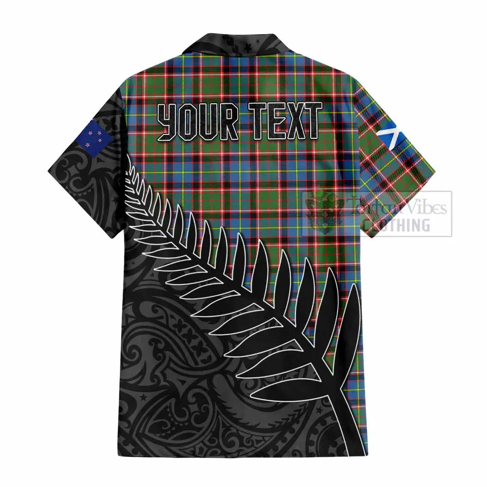Aikenhead Crest Tartan Short Sleeve Button Shirt with New Zealand Silver Fern Half Style