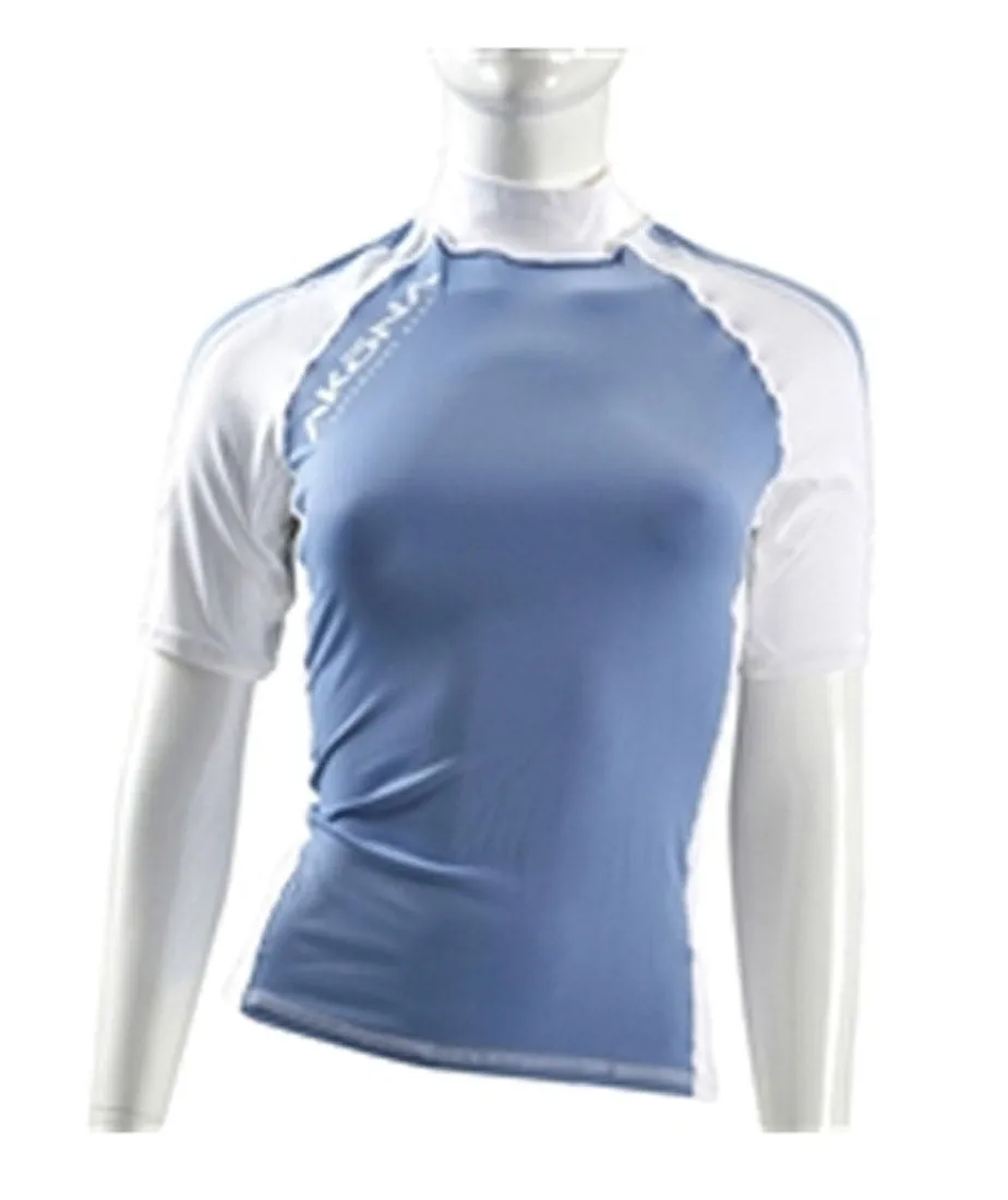 Akona 8 oz Short Sleeve Rash Guard for Scuba Diving Snorkeling CLOSEOUT Light Blue AKUV091