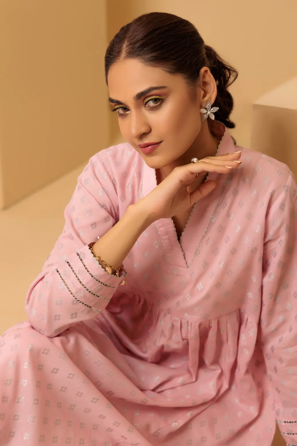 B-PINK-JACQUARD-2 PIECE (SAS232P29)