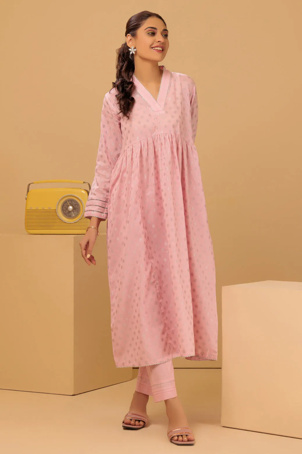 B-PINK-JACQUARD-2 PIECE (SAS232P29)