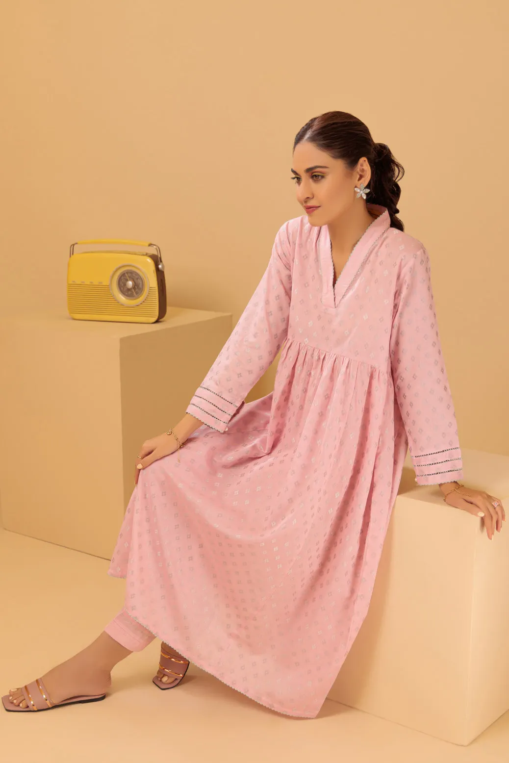 B-PINK-JACQUARD-2 PIECE (SAS232P29)