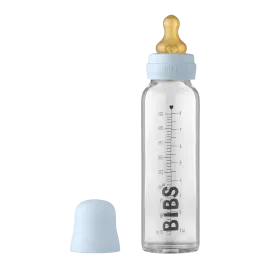 BIBS Glass Bottle Set 225ml - Baby Blue