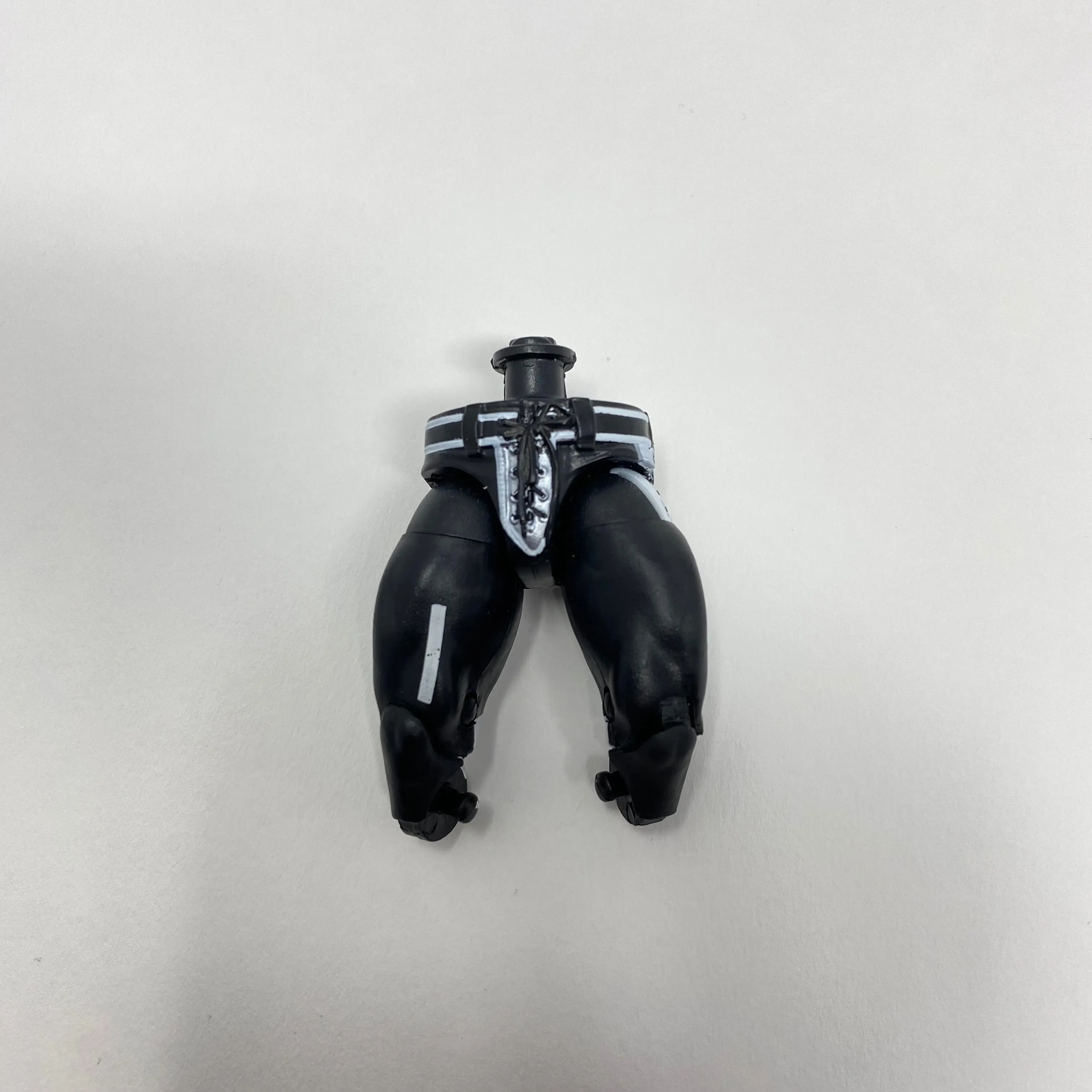 Black and white Pants with Sculpted Belt and Lacing