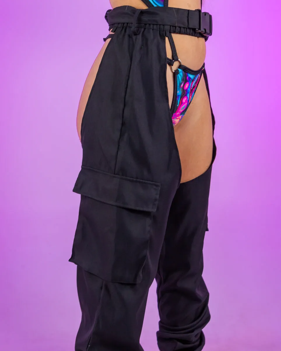 Black Full Length Chaps