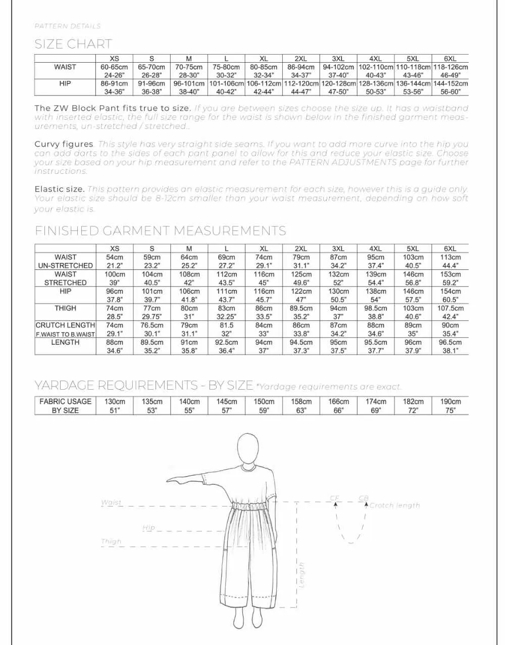 Block Pants Zero Waste Sewing Pattern PDF, Birgitta Helmersson