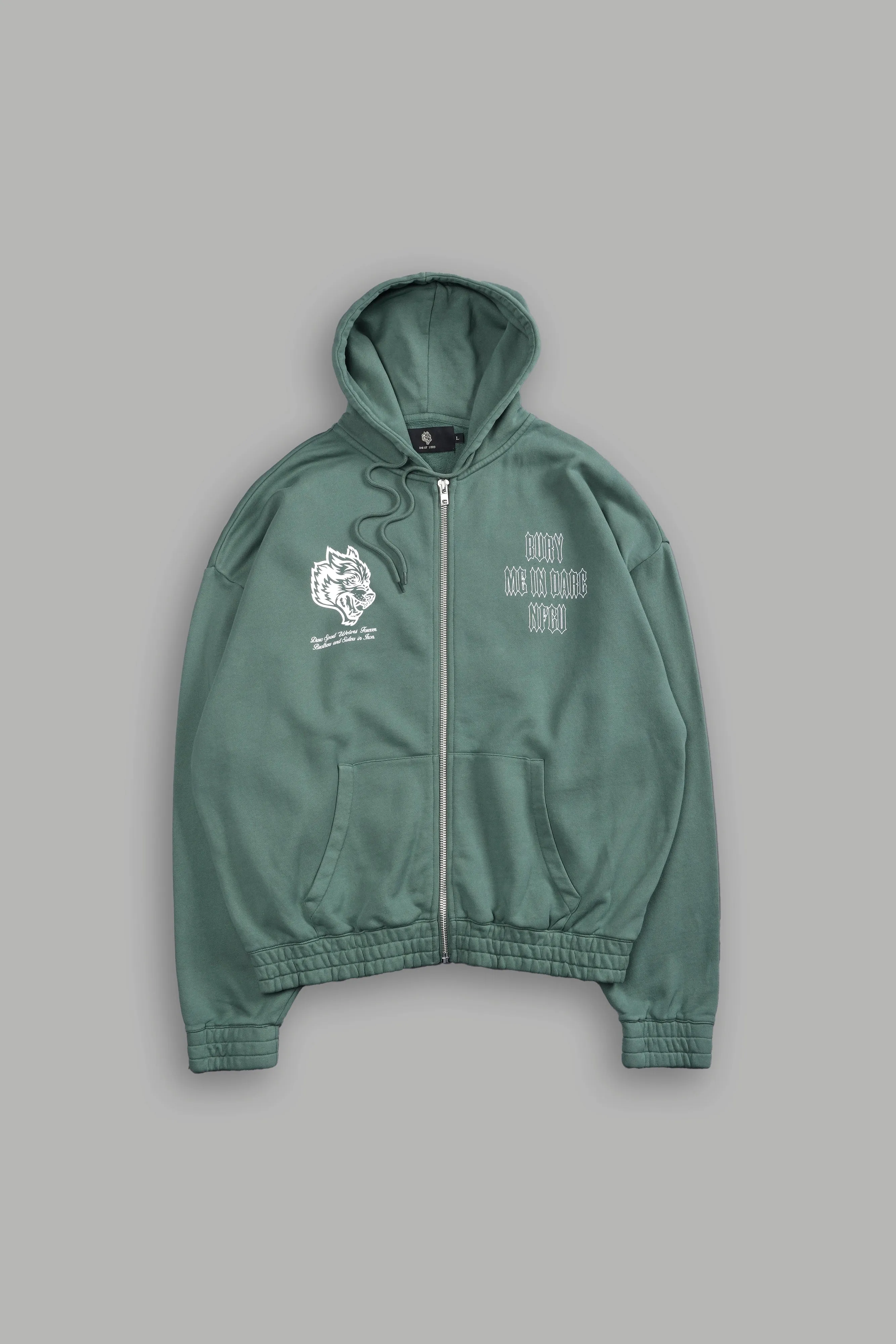 Bury Me In Darc NFGU V2 "Chambers" Zip Hoodie in Hunter Green