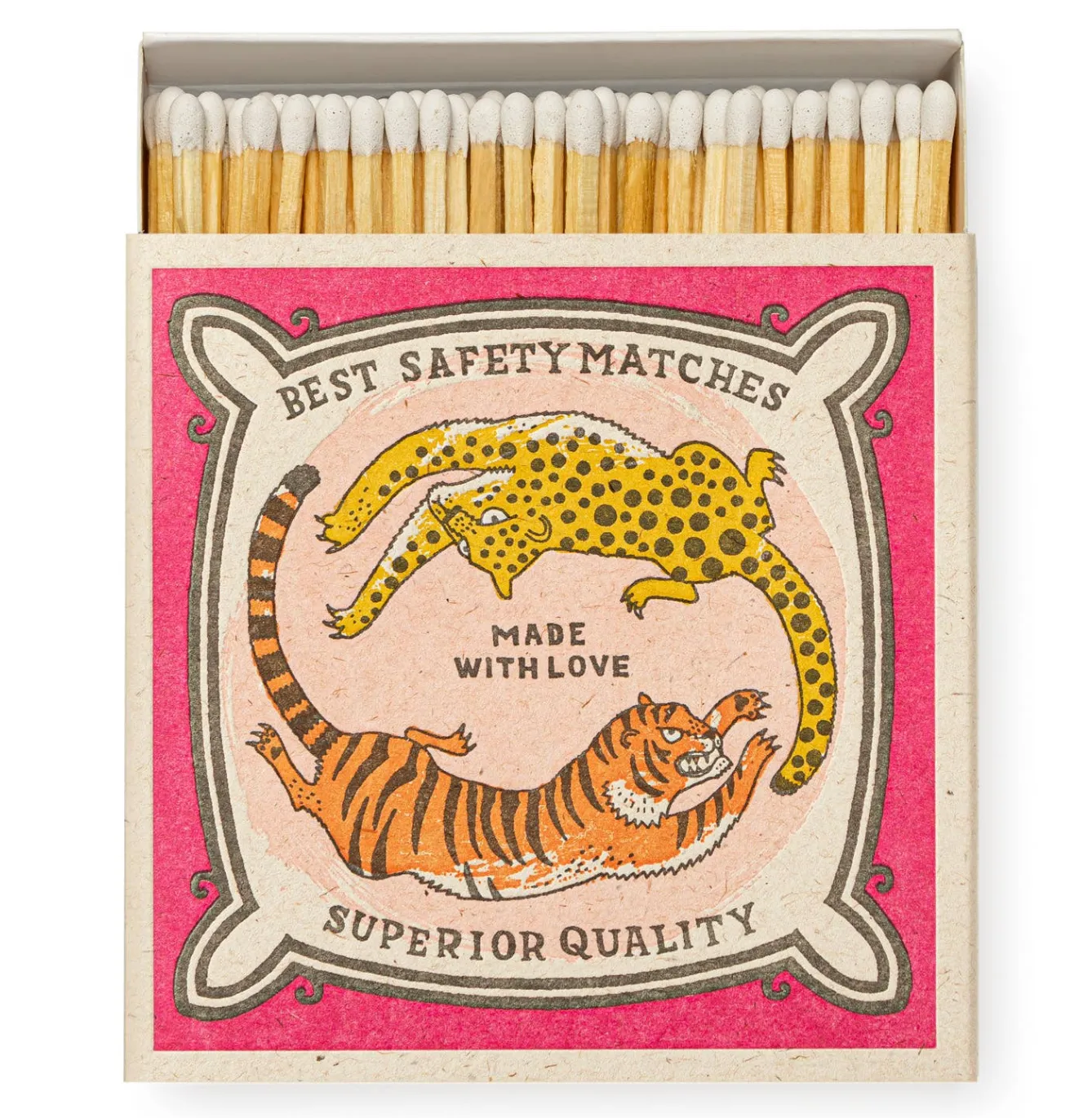 chasing big cats square matchbox