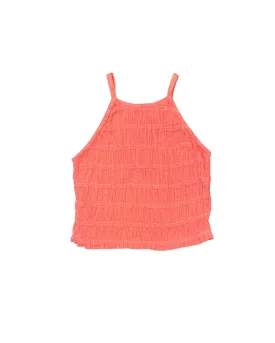 Coral Sun Smocked Halter Top