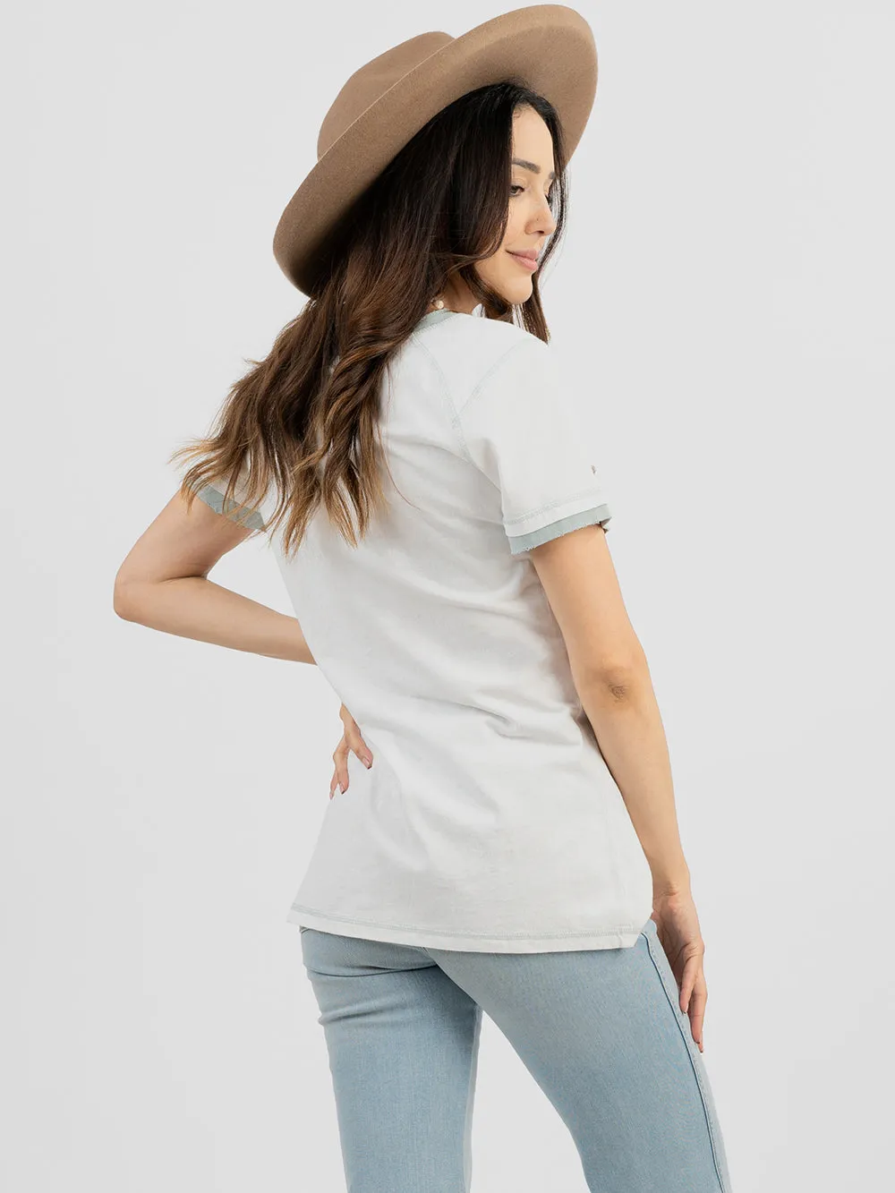 Delila Women Mineral Wash “Serape” Graphic Short Sleeve Tee DL-T016（Prepack 9 Pcs）