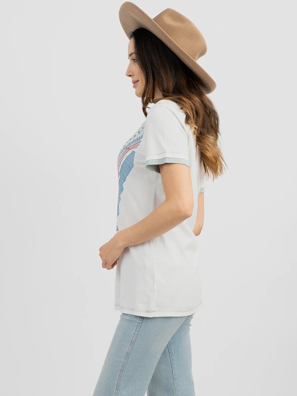 Delila Women Mineral Wash “Serape” Graphic Short Sleeve Tee DL-T016（Prepack 9 Pcs）