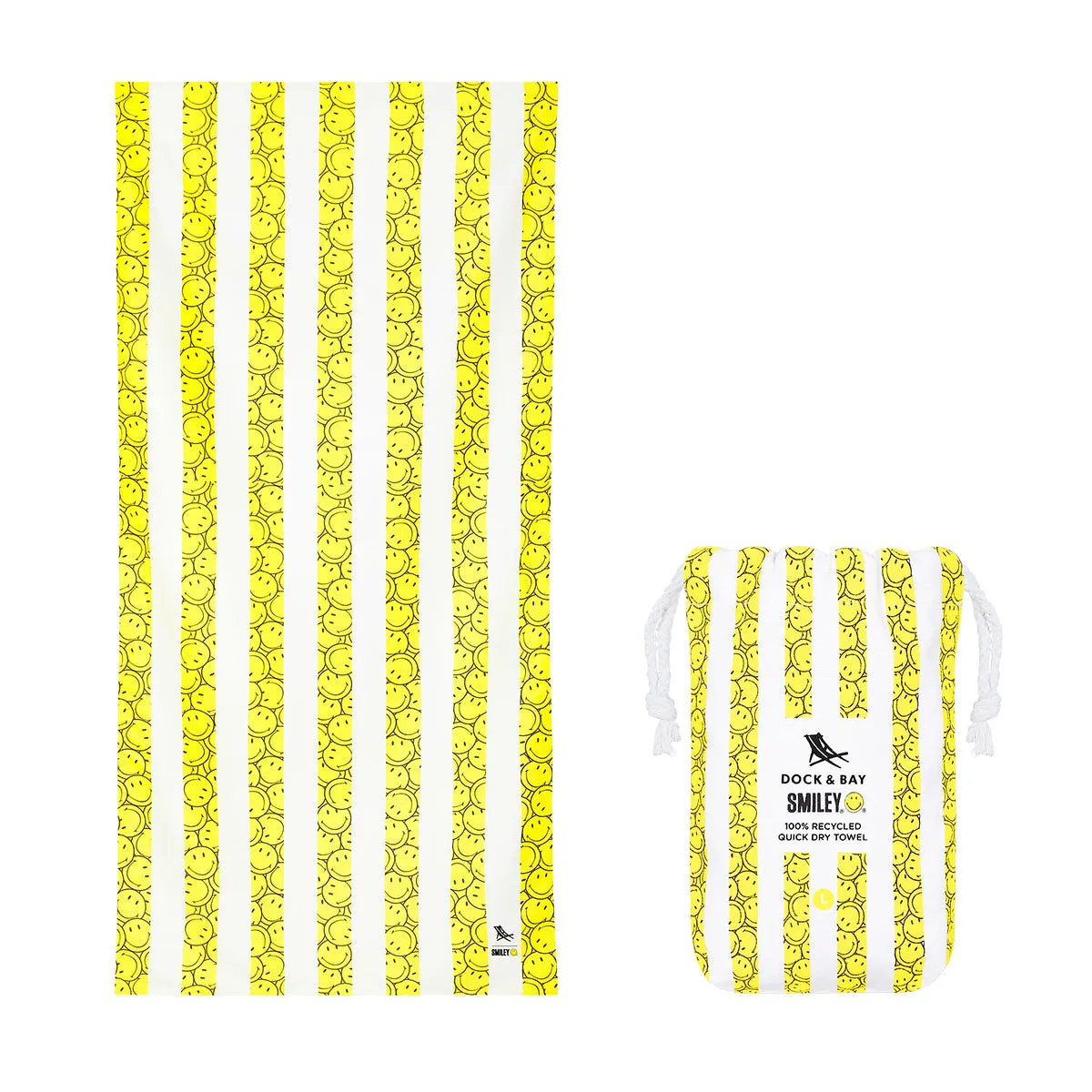 Dock & Bay Beach Towels - Doing Our Bit - Smiley - Outlet