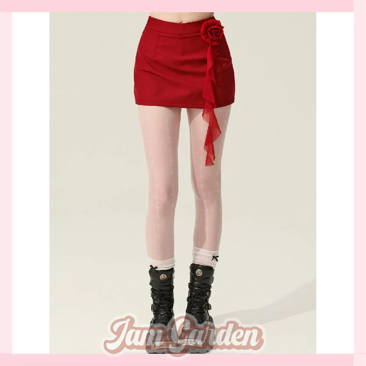 Dollybaby Red skirt women's summer design skirt