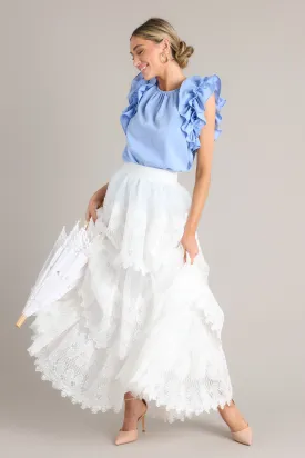 Elegance Above All White Maxi Skirt