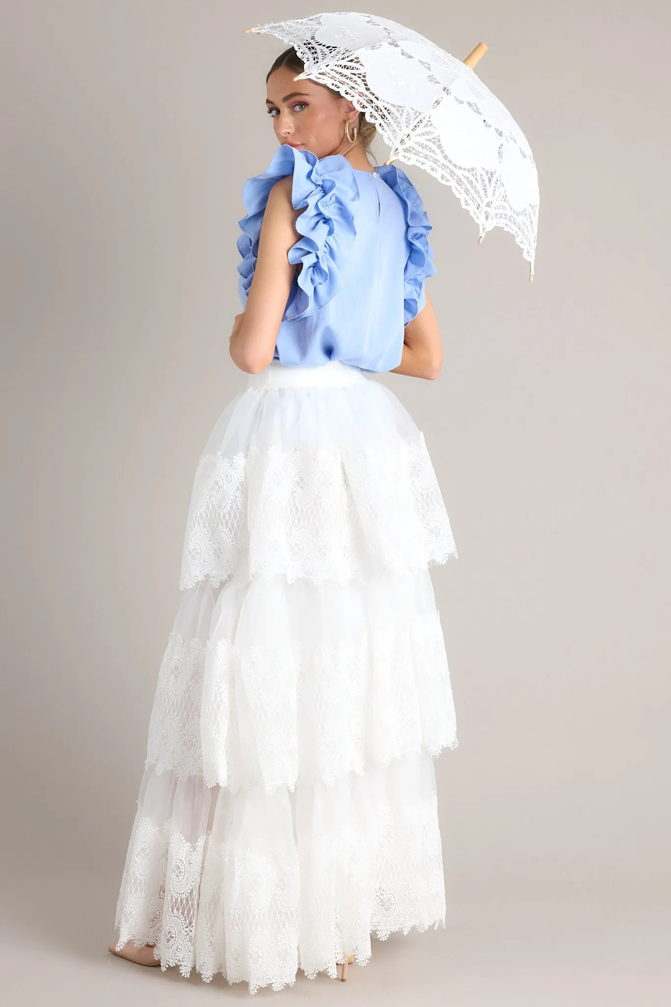 Elegance Above All White Maxi Skirt