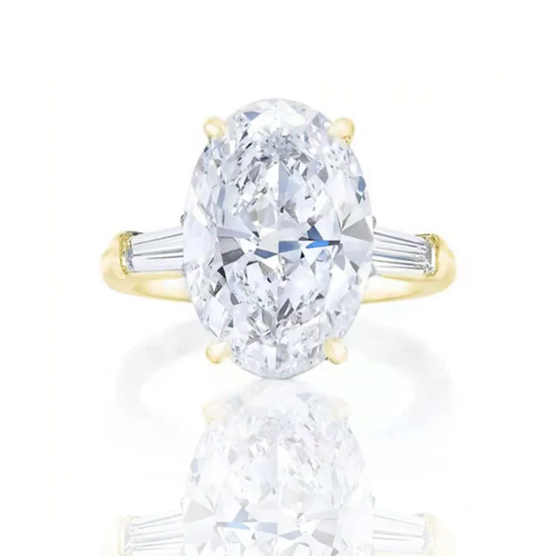 European And American Temperament Entry Lux Oversized Egg-shaped Zircon Ring Minority Simple Design Sense