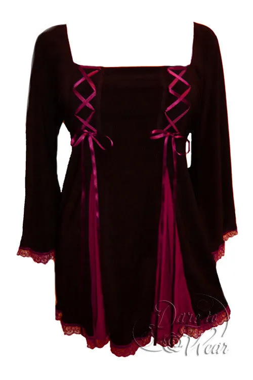 Gemini Princess Top in Black/Burgundy