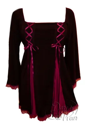 Gemini Princess Top in Black/Burgundy
