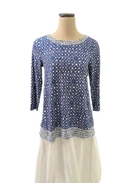 Habitat Sale, 55325 Pleat Back Dot Tunic, Navy 50% Off Regular Price
