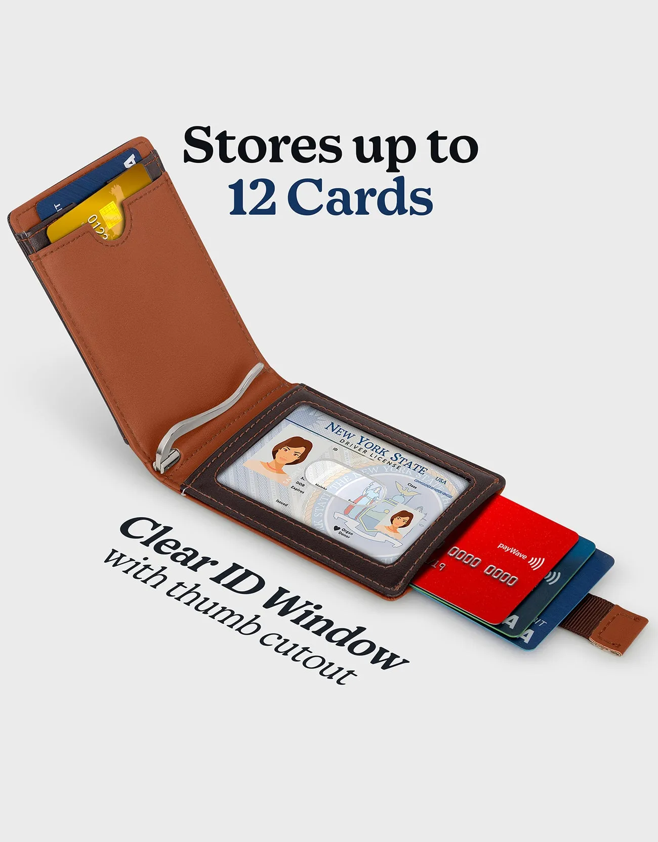 Men's Slim Bifold Wallet with Quick Access Pull Tab