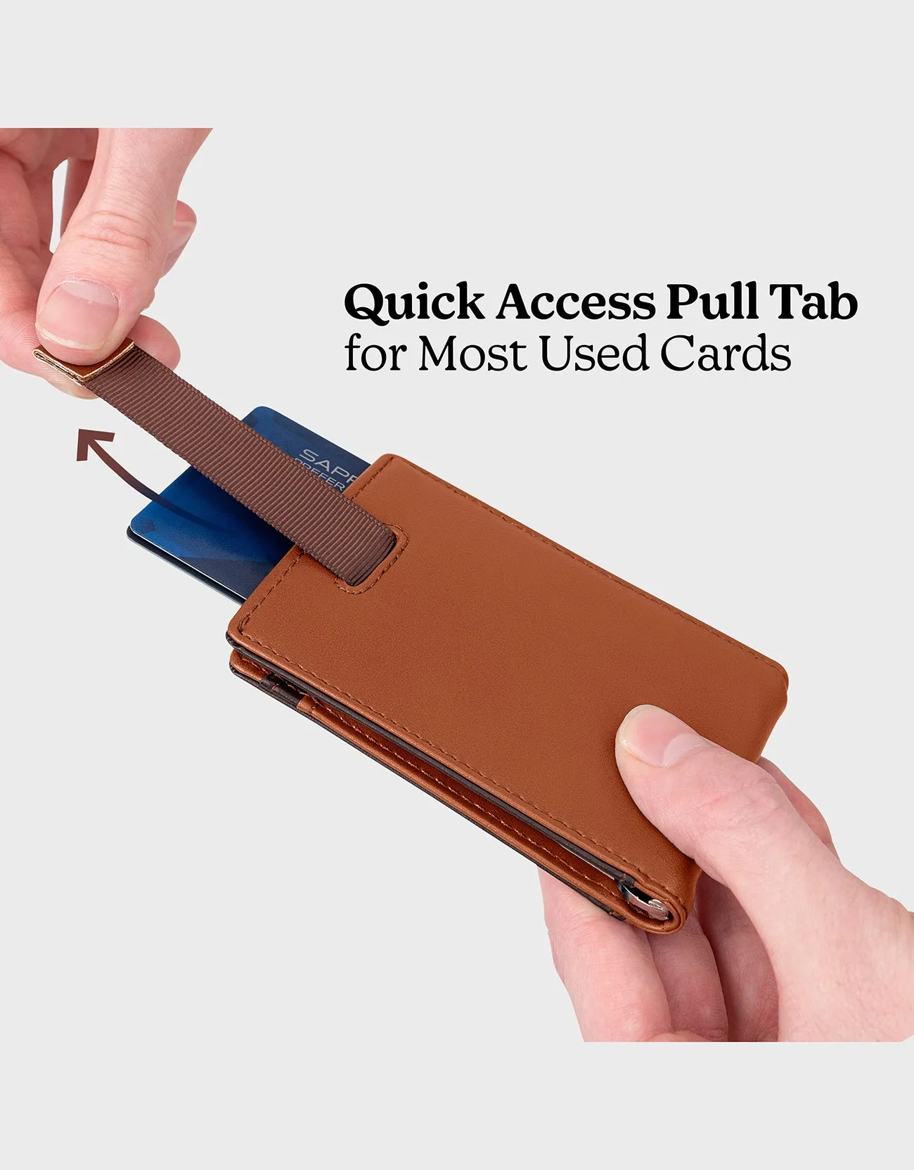 Men's Slim Bifold Wallet with Quick Access Pull Tab