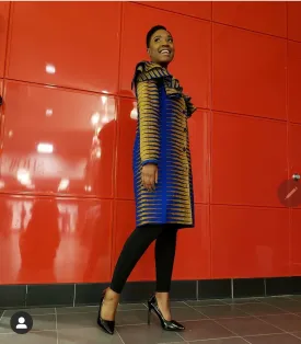 Nkasa jacket, Nkruma print.