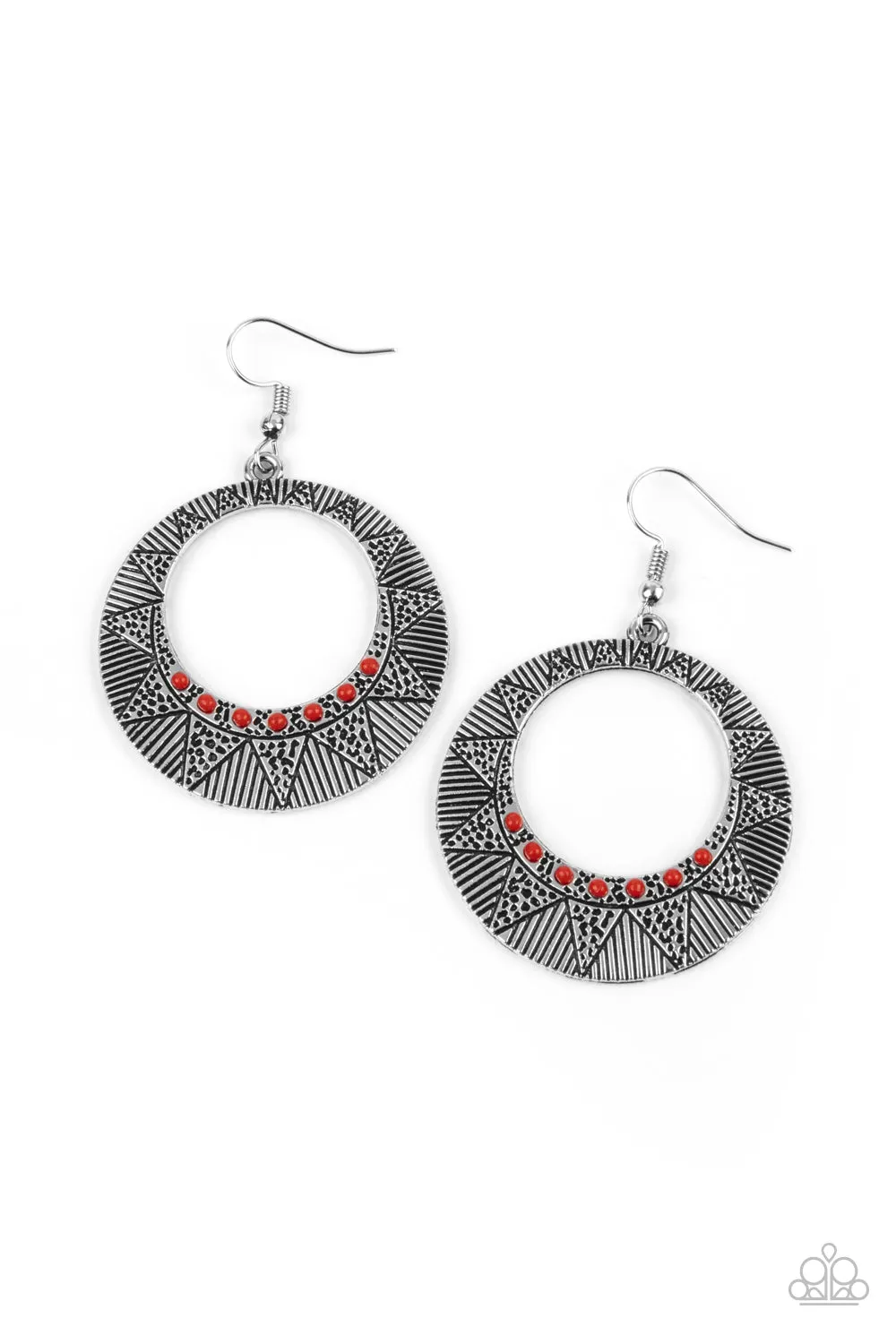 Open Door Jewelry - Adobe Dusk - Red Earrings - Paparazzi Accessories