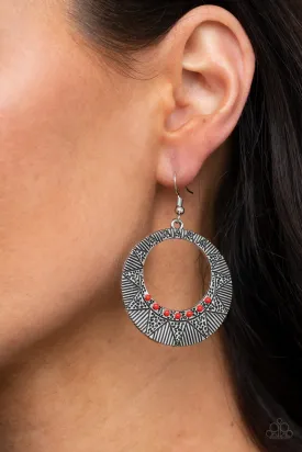 Open Door Jewelry - Adobe Dusk - Red Earrings - Paparazzi Accessories