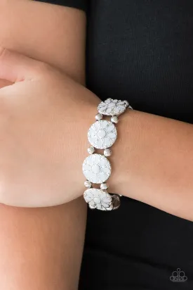 Open Door Jewelry - Dancing Dahlias - Silver Bracelet - Paparazzi Accessories