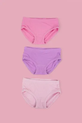 PINK ROSE RIB DREAM GIRL'S BRIEF SET
