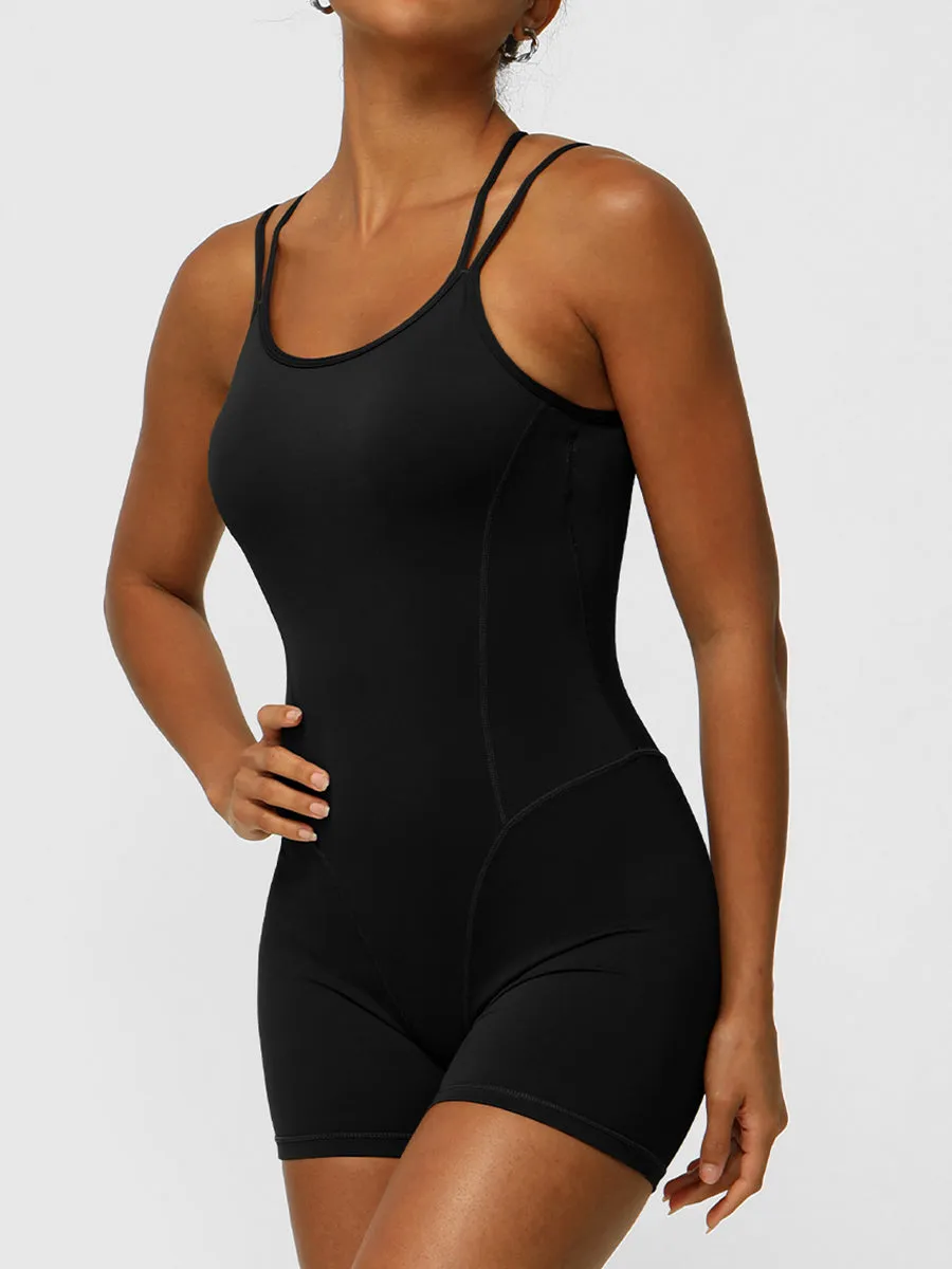 Plain Backless Cami Unitards Skin-Friendly Sleeveless Romper