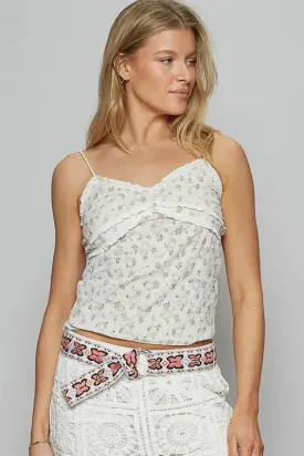 Pol Clothing Inc. Floral Love Tank – Feminine Lace & Chic Halter Style