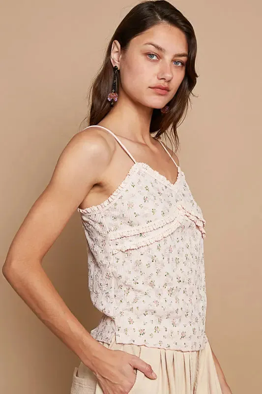 Pol Clothing Inc. Floral Love Tank – Feminine Lace & Chic Halter Style