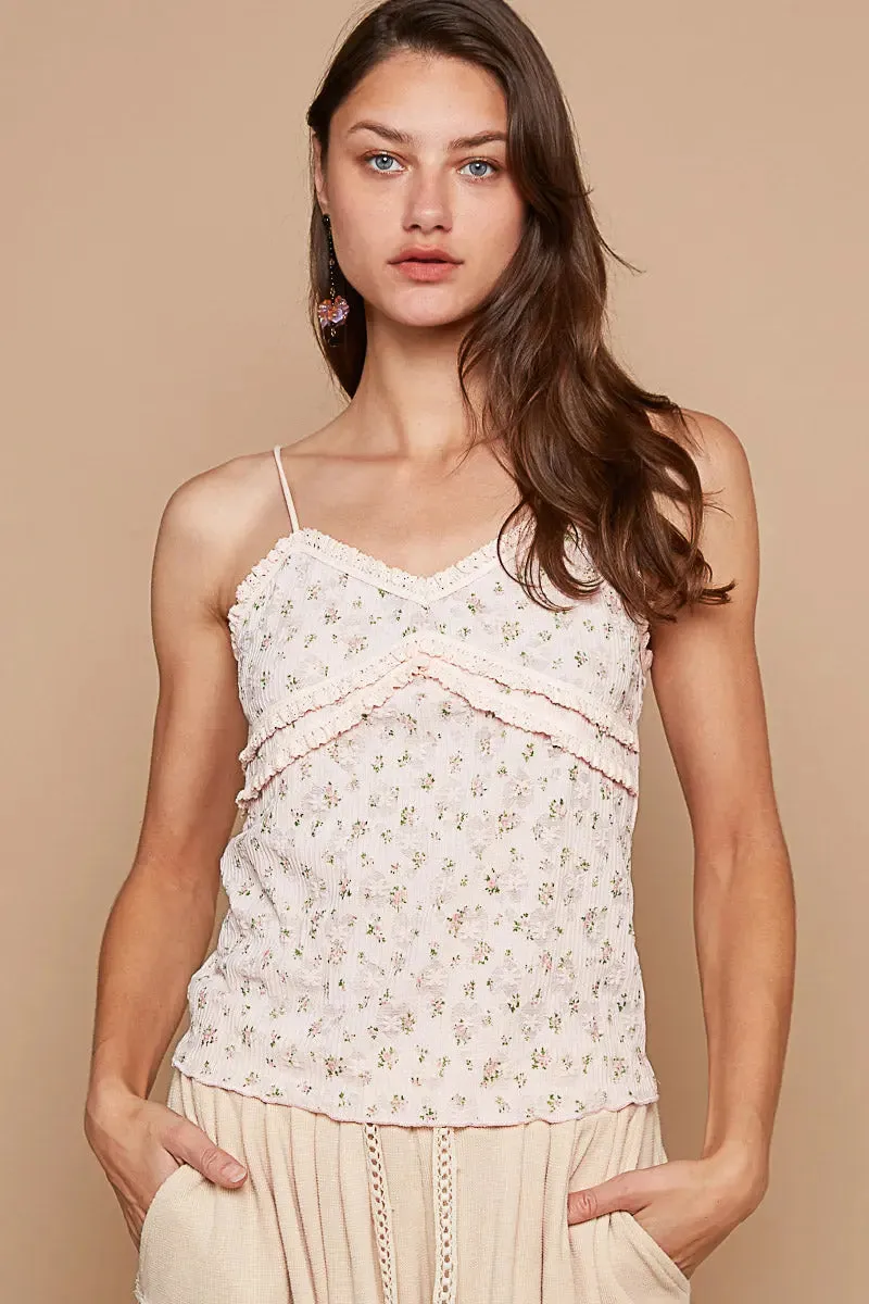 Pol Clothing Inc. Floral Love Tank – Feminine Lace & Chic Halter Style