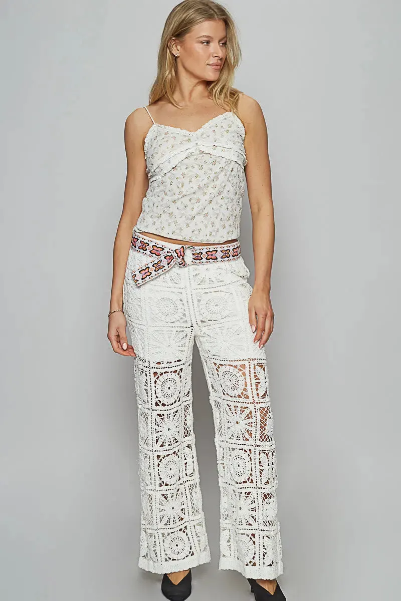Pol Clothing Inc. Floral Love Tank – Feminine Lace & Chic Halter Style