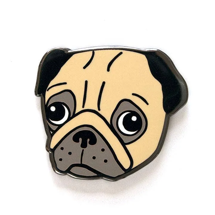 Pug Enamel Pin (Black or Fawn) - Smarty Pants Paper