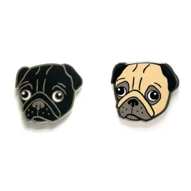 Pug Enamel Pin (Black or Fawn) - Smarty Pants Paper