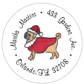 Santa Pug Christmas Return Address Labels