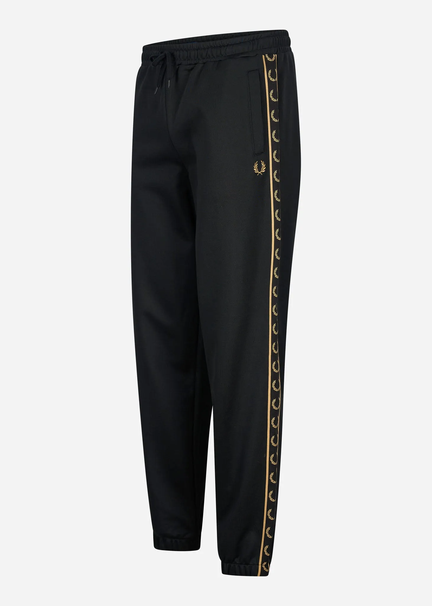 Seasonal taped track pant - black gold