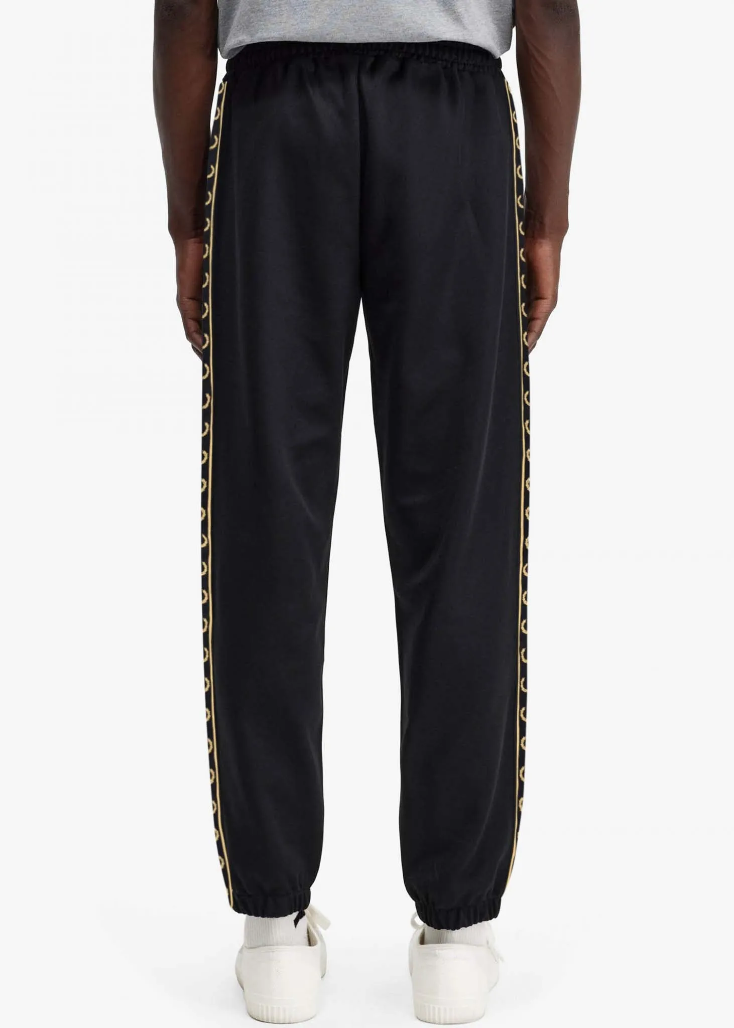 Seasonal taped track pant - black gold