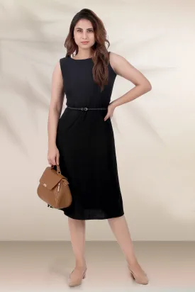 Serenity Formal Midi Dress, Black