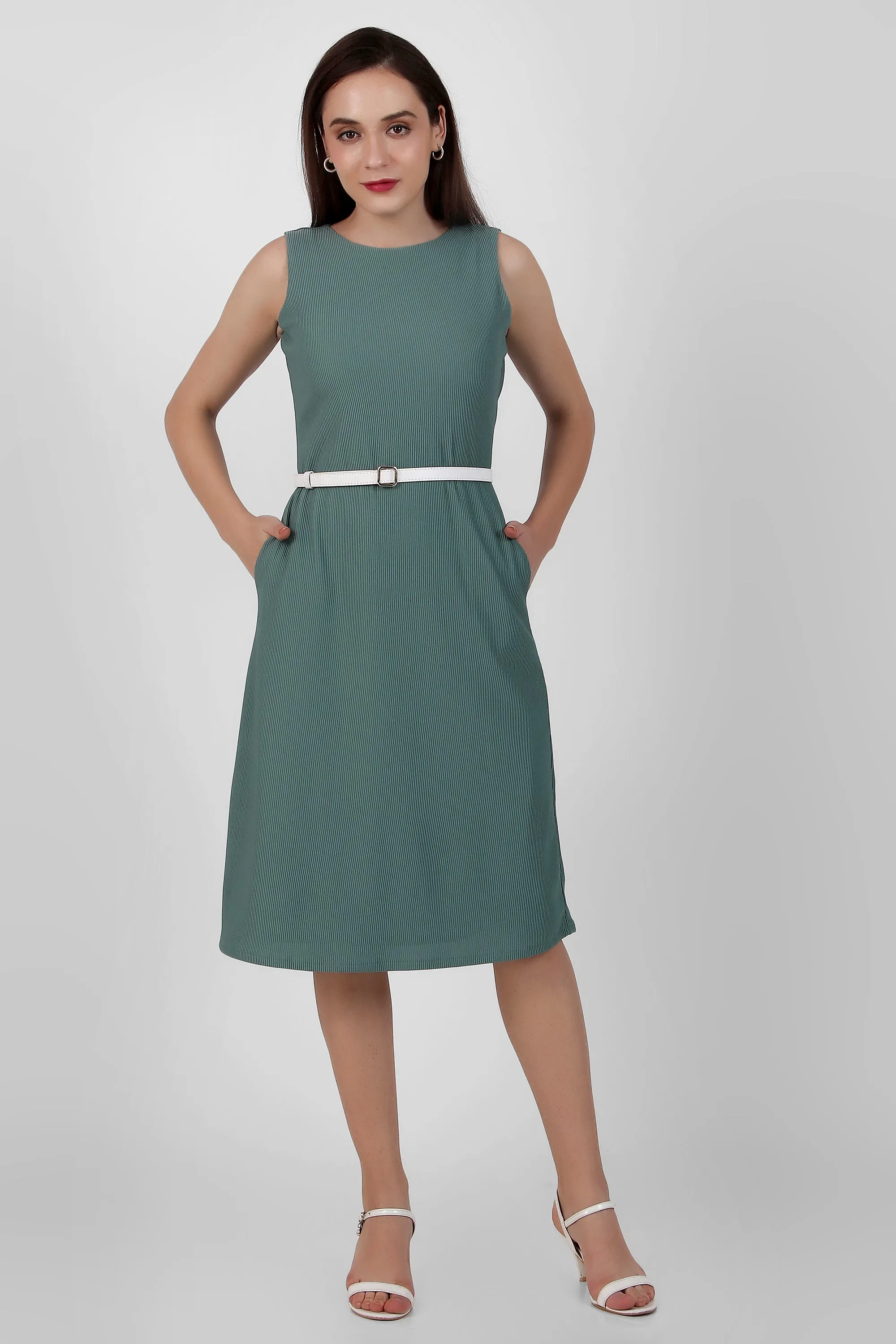 Serenity Formal Midi Dress, Sea Green