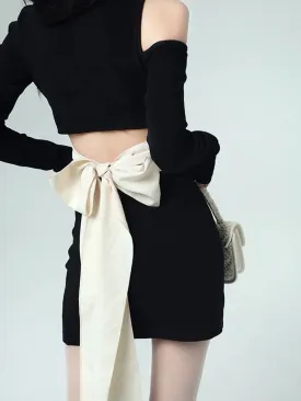 Sexy Knitted Bow Dress